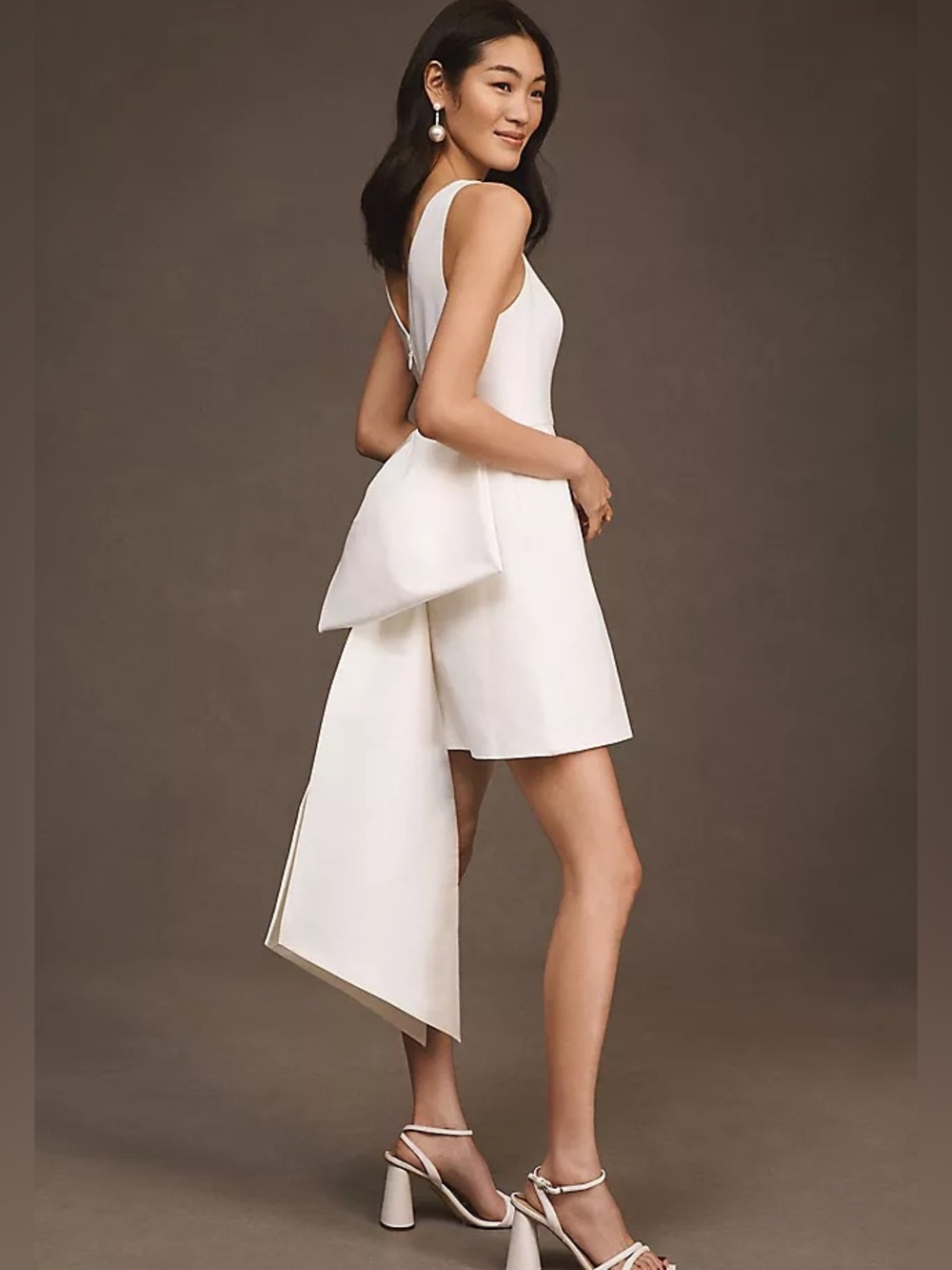 Sachin + Babi Gwyneth White Mini Dress with Bow